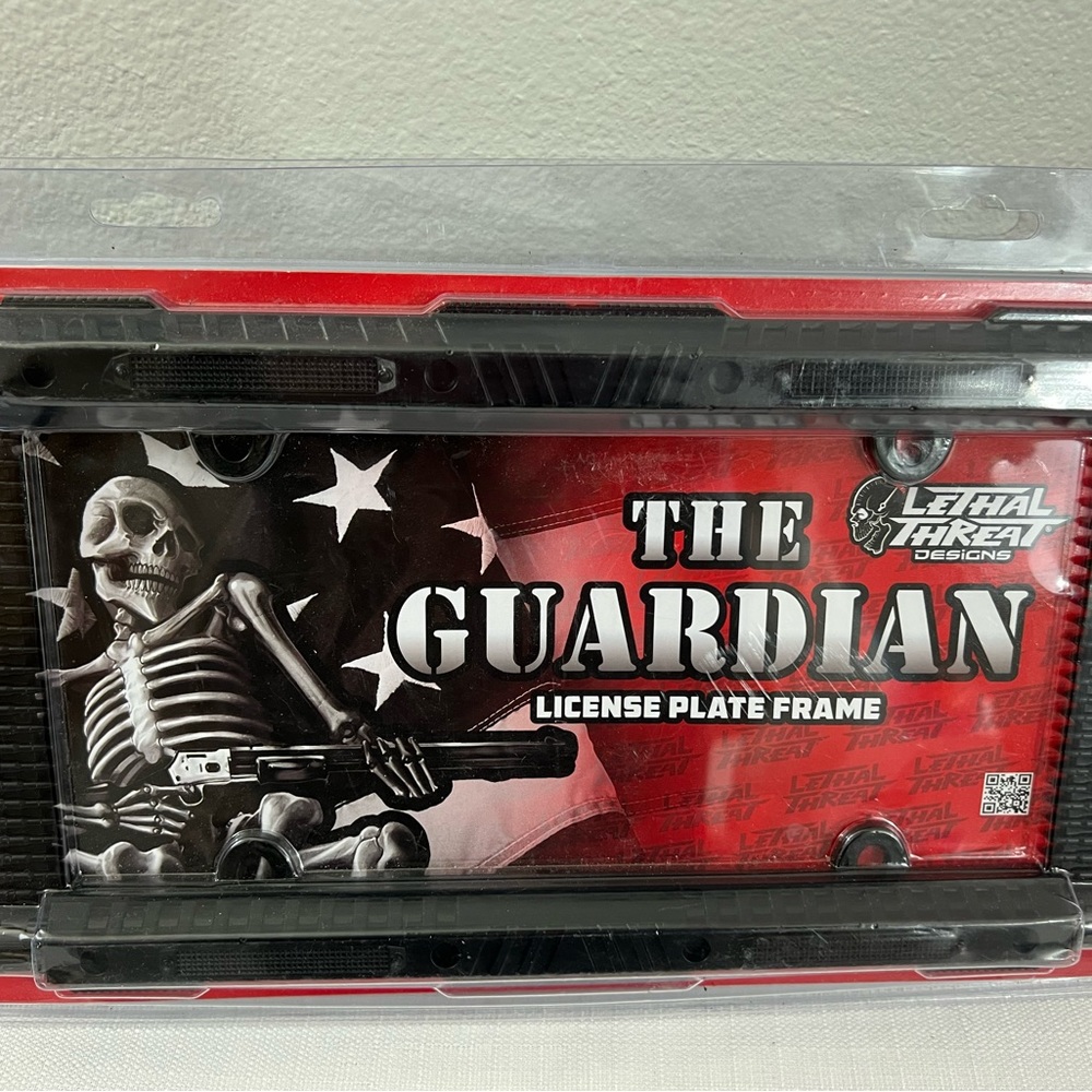 Lethal‎ Threat the Guardian license plate frame